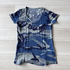 MAJESTIC FILATURES カモフラージュ柄 Vネック Tシャツのサムネイル