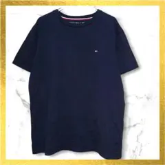 トミーヒルフィガー Tシャツ S ネイビー 刺繍ロゴ定番