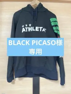 MENS【ATHLETA 】フード付パーカー スウェット　黒　ブラック　サイズＯ