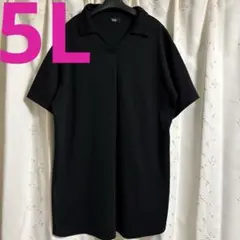 SMILE LAND 大きいサイズ 5L ポロシャツ・カットソー・チュニック・黒のサムネイル