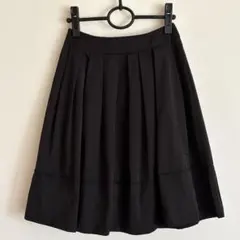 M-premier BLACK プリーツスカート 黒 36 ハリ感フォーマル対応