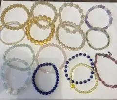 【断捨離】天然石ブレスレット 15点セット ラピスラズリ ルチル 水晶 他