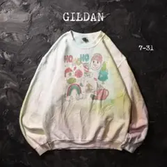 GILDAN トレーナー タイダイ柄　クリスマス　雪だるま　冬