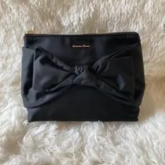 Samantha Thavasa 黒 リボンポーチ／クラッチバッグ