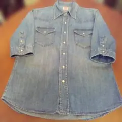 EDWIN デニムシャツ Sサイズ レディース五分袖