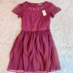 組曲　新品　パーティー　フォーマル　ワンピース　ワインレッド　2（M)