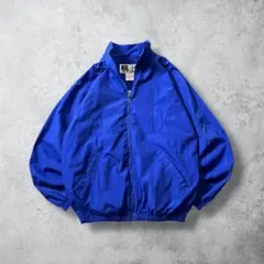 90s00sヴィンテージRUSSELLラッセルナイロンジャケット刺繍ブルーM古着