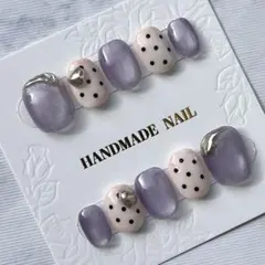 ハンドメイドネイルチップ✩.*˚ベリーショート✩.*˚ ドットネイル✩.*˚
