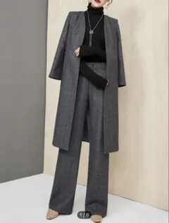 グレー チェック柄 パンツセットアップ