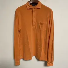 POLO RALPH LAUREN オレンジ 長袖ポロシャツ ポケット付き L