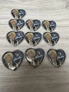 バーボン ハート型缶バッジ 10個セット
