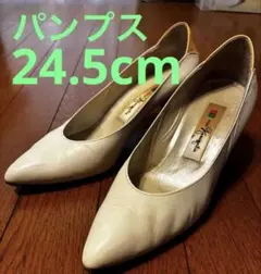 銀座かねまつ パンプス 24.5 ローヒール 日本製