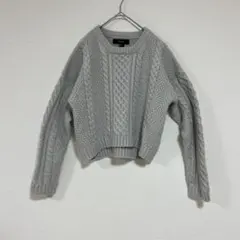 希少✨完売品✨春物　短丈　FOREVER21 グレー ケーブルニット セーター