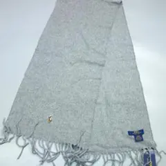 5729未使用 ポロラルフローレン ポニー刺繍 フリンジマフラー グレー