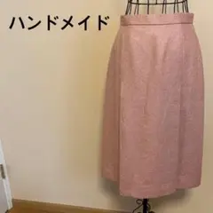 【ハンドメイド】膝丈フレアスカート/スモークピンク/くすみ