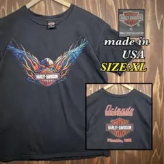 USA製 ハーレーダビッドソン　イーグル　フレイム　エンブレム tシャツ XL