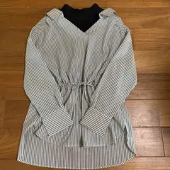 AZUL BY MOUSSY ストライプ ドッキング 長袖シャツ Sのサムネイル