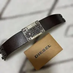 DIESEL レザー ブレスレット ダークブラウンのサムネイル