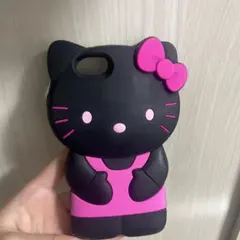ハローキティ iPhoneケース seシリコン製ブラックピンク