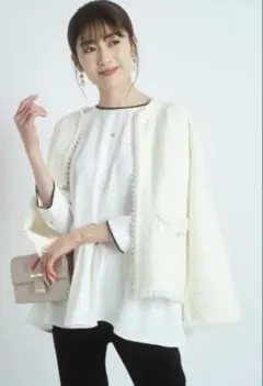 アプワイザーリッシェ　ニットジャケット　パール