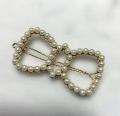 リボン型パール・ビーズヘアピンセット