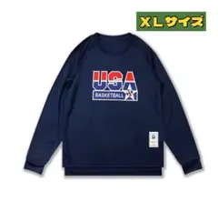 美品☆チャンピオン七分袖フットボールT XLディープブルー7分袖