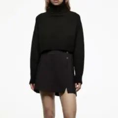 ZARA ザラ　キルティングミニスカート　ブラック　2022年物