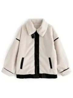 GRL レザーパイピングファーフライトジャケット ムートンコート 韓国