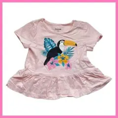 pekkle コストコ 半袖Tシャツ 鳥柄 ピンク 70〜80のサムネイル