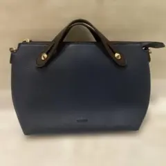 BARCOS ハンドバッグ ネイビー×ブラウンのサムネイル