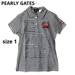 美品❗️パーリーゲイツ ボーダー半袖ポロシャツ(1) 89 コットン