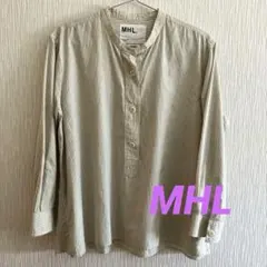 MHL ストライプバンドカラーシャツ サイズI