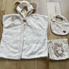 Amorosa mamma天使の糸 くま耳バスポンチョ　スタイ　腹巻き