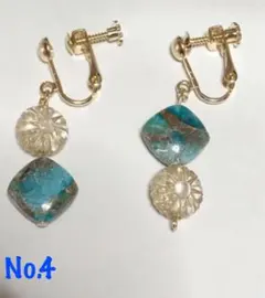 No.4 アマゾナイトコッパー　イヤリング