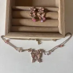 【アナスイ】蝶モチーフ ネックレス＆ピアスセット　ANNA SUI