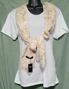 AZUL by moussy【新品❗️タグ付】花柄ストール／白&ベージュ