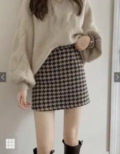 GRL 千鳥柄台形ミニスカート［Kz08］