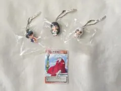 犬夜叉　アニメキャラクター フィギュアキーホルダー　3体セット　カード1枚おまけ