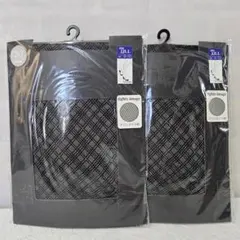 ☘️JJLL　ダブルダイヤ柄　30デニール　パンスト　ブラック　3Ｌ4Ｌ