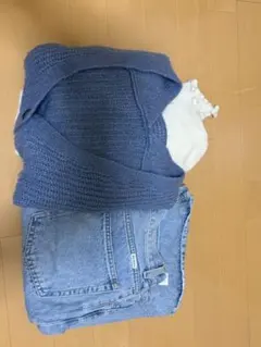 服セット ジーンズ ブルーカーディガン