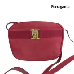 【美品】Ferragamo ヴァラ リボン スエード ショルダーバッグ