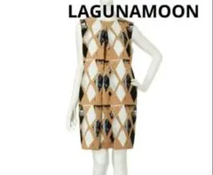 LAGUNAMOON ペイント柄タックワンピース（ブラウン）のサムネイル