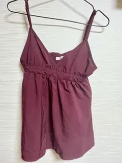 ノースリーブチュニック ワインレッド