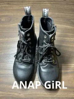 22センチSNAP GIRL ブラックブーツ ジッパー付き