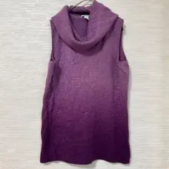 dressbarn ニットベスト オフタートル ノースリーブ グラデーション M