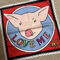 未使用 Vivienne Westwood ハンカチ LOVE ME 豚
