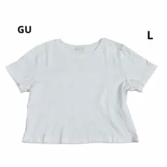 GU 丈短半袖Tシャツ　L ホワイト