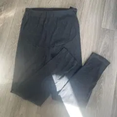 マタニティレギンス　グレー　リブレギンス