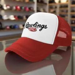 赤 Rawlings ローリングス ベースボールキャップ （55-59cm）
