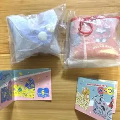 サンリオみーつけたミニスクエアキーホルダー　 キティ、ポチャッコ2個セット